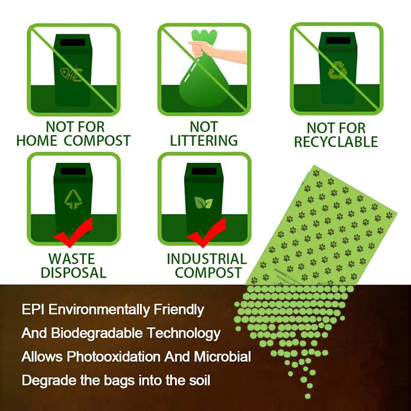Biodegradable Dog Poop Bags - Eco-Friendly Pet Waste Bags (5pc, 10pc, 20pc) - Orange/White - Leak-Proof & Scented