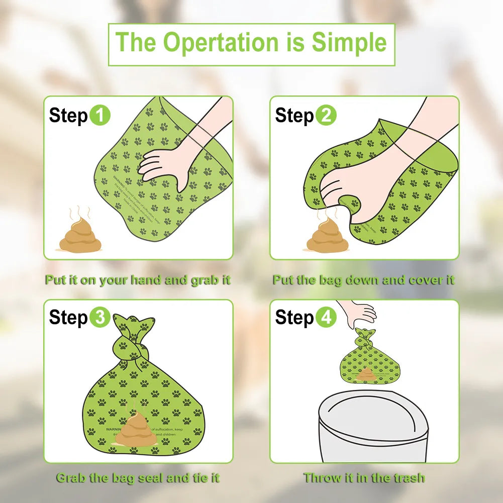 Biodegradable Dog Poop Bags - Eco-Friendly Pet Waste Bags (5pc, 10pc, 20pc) - Orange/White - Leak-Proof & Scented