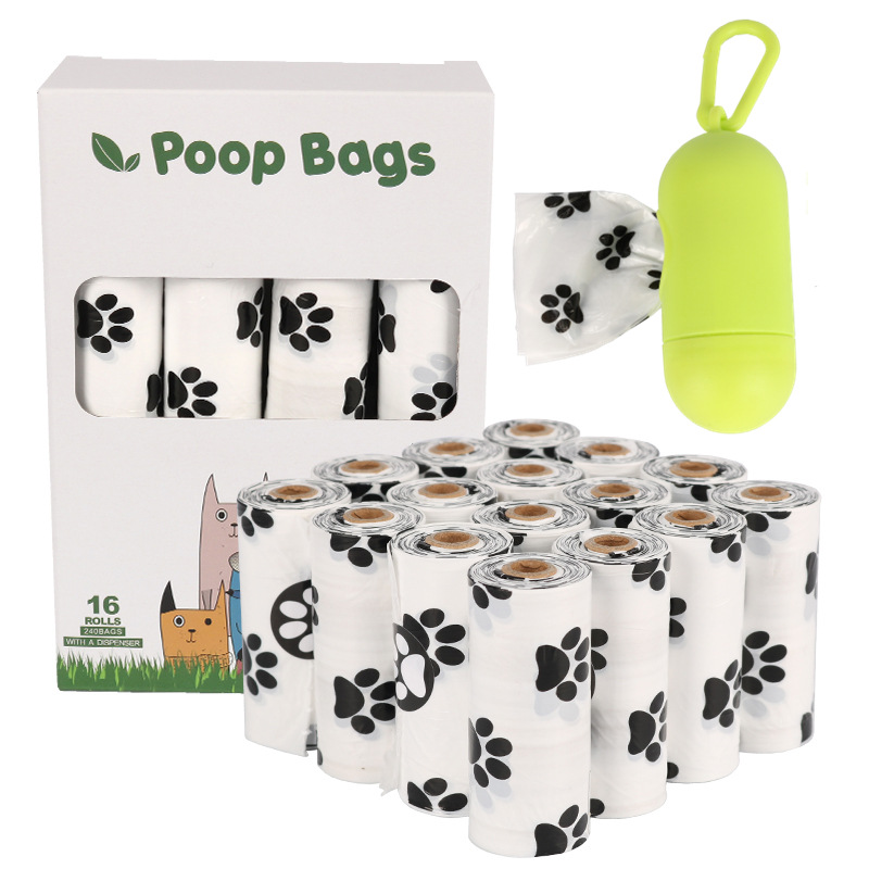 Biodegradable Dog Poop Bags - Eco-Friendly Pet Waste Bags (5pc, 10pc, 20pc) - Orange/White - Leak-Proof & Scented