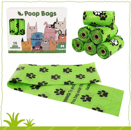 Biodegradable Dog Poop Bags - Eco-Friendly Pet Waste Bags (5pc, 10pc, 20pc) - Orange/White - Leak-Proof & Scented